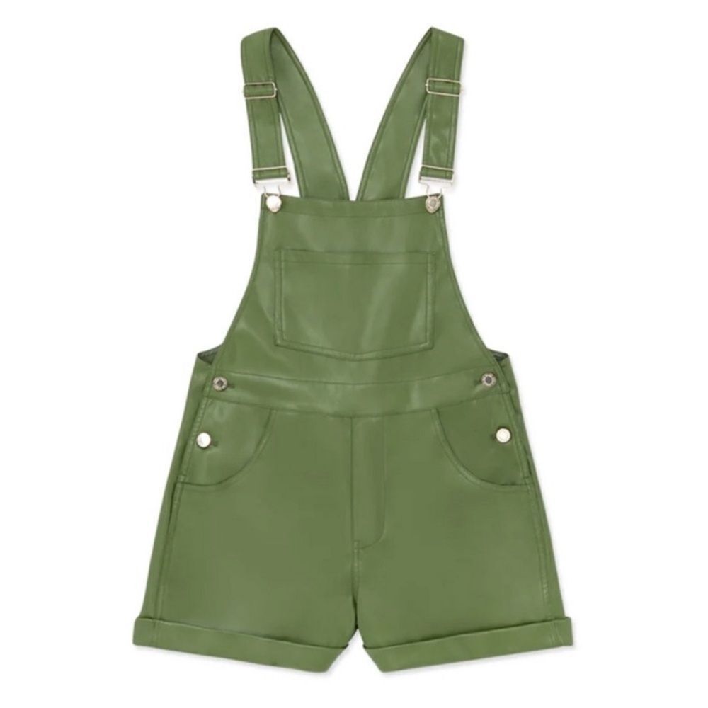 WeWoreWhat Green Faux Leather Overalls Small